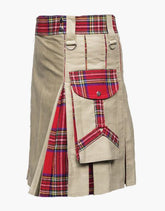 ROYAL STEWART TARTAN HYBRID KILT AND KHAKI - scottish kilt jacket